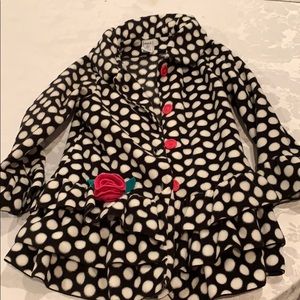 Cute polka dot fleece jacket